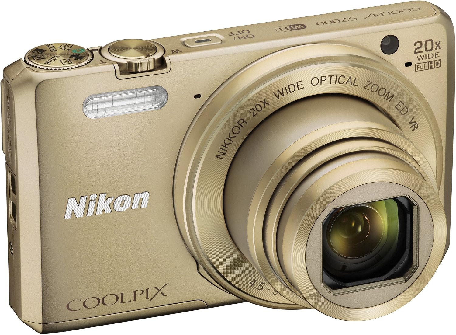 Nikon COOLPIX S7000 Digital Camera (Gold) - International Version (No Warranty)