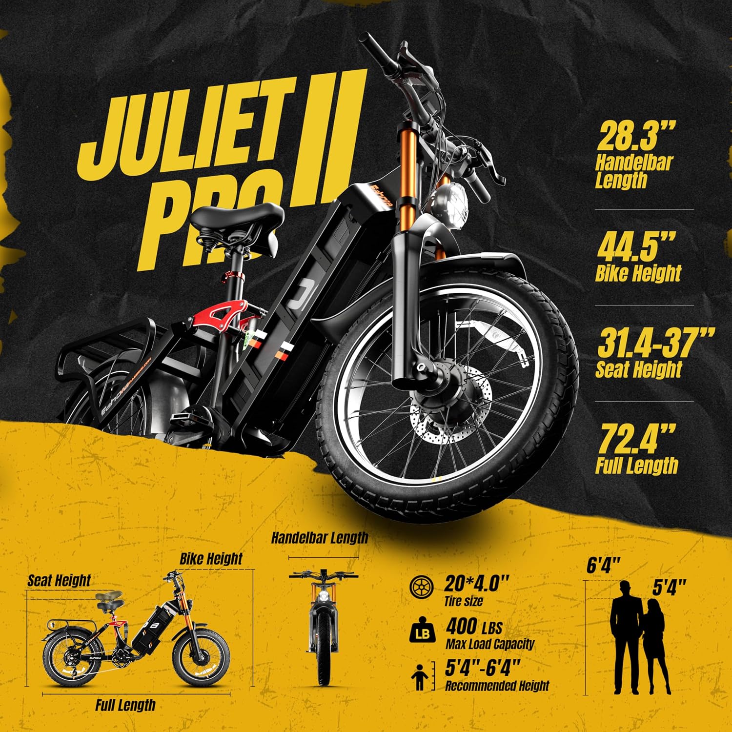 eAhora Juliet Pro 2/Juliet 2/Juliet Electric Bike for Adults 43Mph Peak 5400W/1700W/1200W Dual Motor Ebike 60V-52V 70Ah-60Ah 200+Miles Long Range Fat Tire Full Suspension Mountain Bike, E Bike