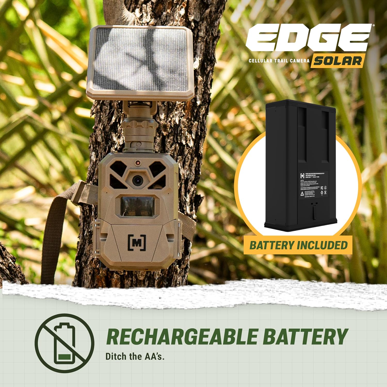 Moultrie Edge Solar Cellular Trail Camera - 2 Pack – Integrated Solar Panel with Battery - 40MP - 1080p Video - Low-Glow Flash - Multi-Carrier Auto-Connect - Built-in Memory - 0.4s Trigger Speed