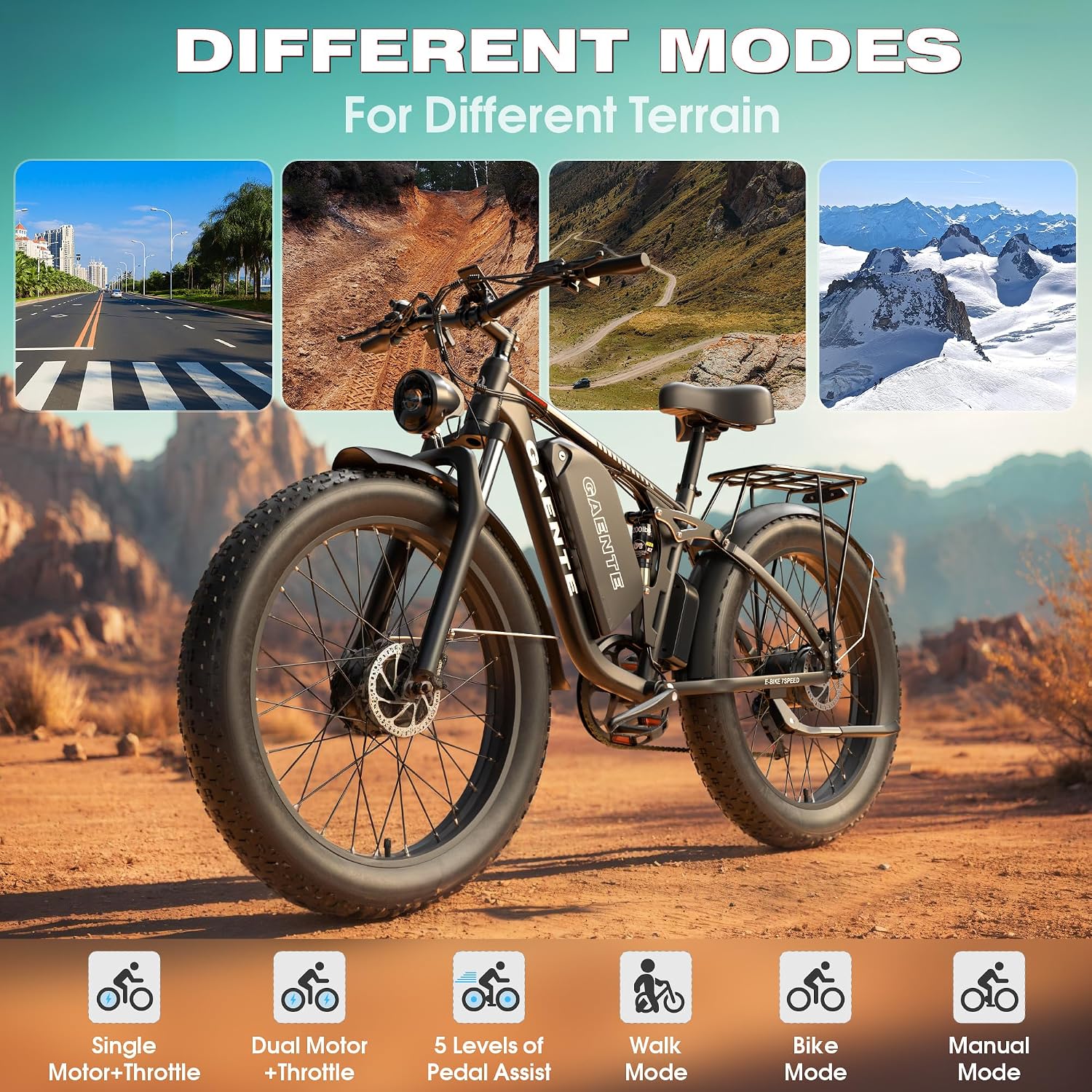 Electric Bike for Adults 9000w Peak Dual Motor Electric Bicycle 58V32Ah, 24'x4' Fat Tire Mountain E-Bike with Hydraulic Disc Brakes, Off-Road & Commuting (UL Certified)
