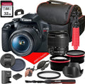 Canon EOS Rebel T7 DSLR Camera w/ 18-55mm F/3.5-5.6 is II Zoom Lens + Macro + Telephoto + More (18pc Bundle) (Renewed)