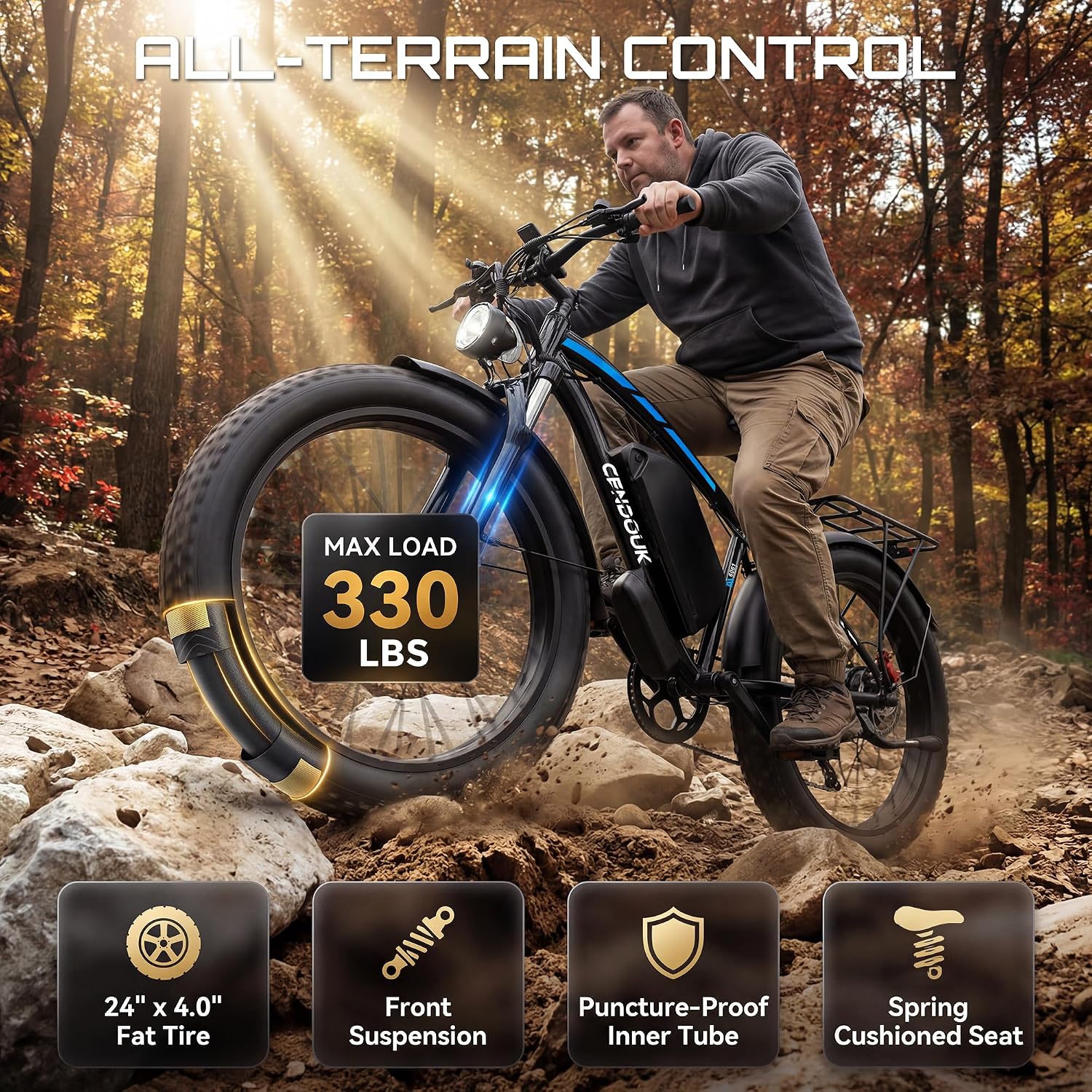 Peak 9000W 52V Dual Motor Ebike 40-47MPH Ebike for Adults 34AH Battery 105 Miles Range 24 Inch Fat Tire Commuter Mountain Dirt Electric Bike for All Terrain