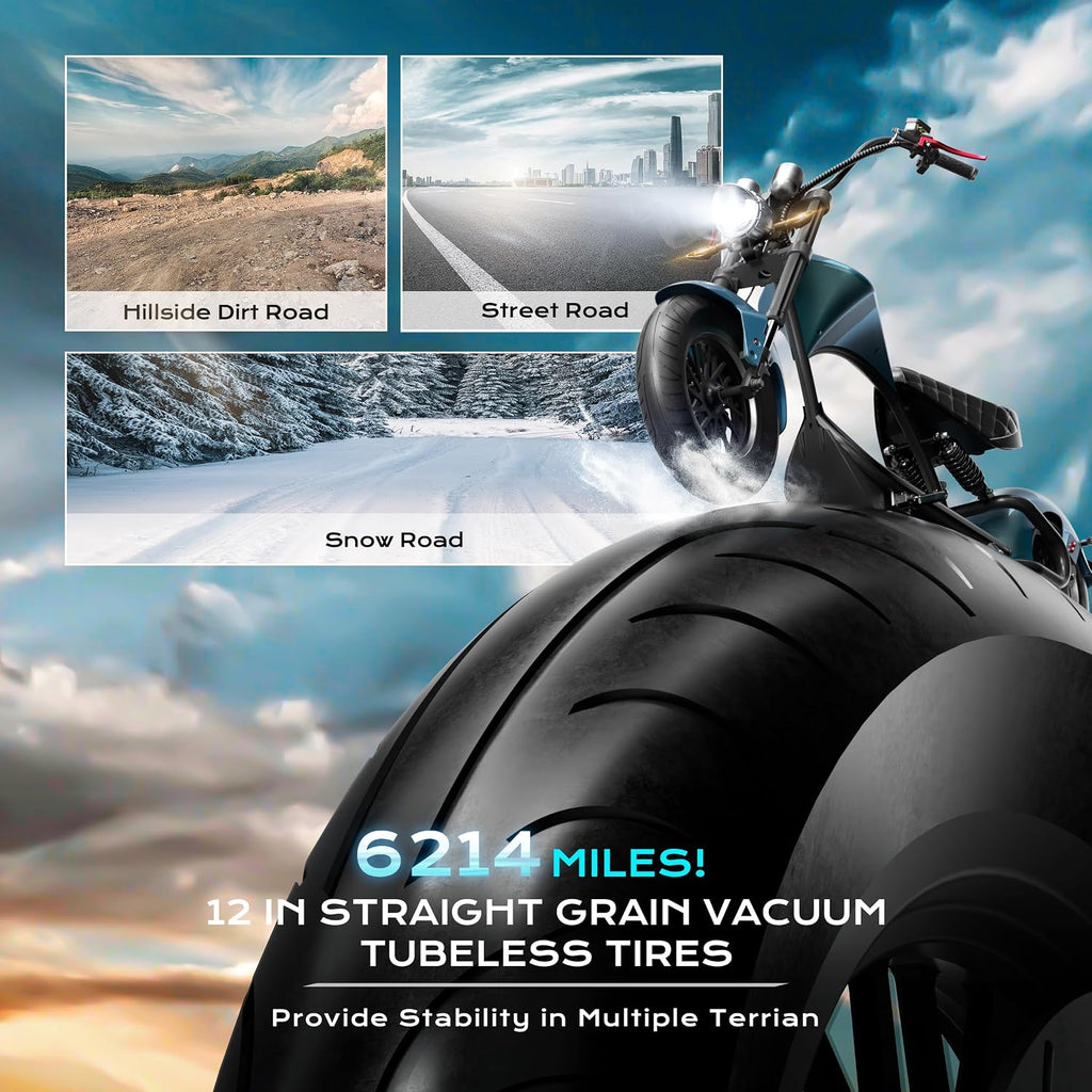 eAhora M1P Electric Motorcycle for Adults, 2000W Motor 37mph, 40+ Miles Range with 60V 30Ah Battery, Full Suspension, Hydraulic Brakes,Street Legal Electric Motorcycle for Commuting