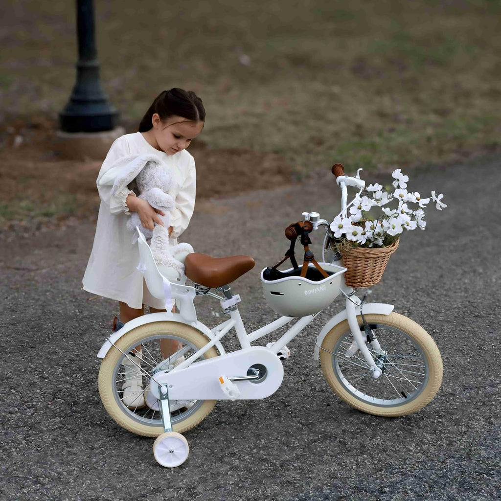 Glerc Little Molly 12-20 Inch Kids Retro Cruiser Bike for 2-13 Year Old with Wicker Basket & Training Wheels/Kickstand, Multiple Colors