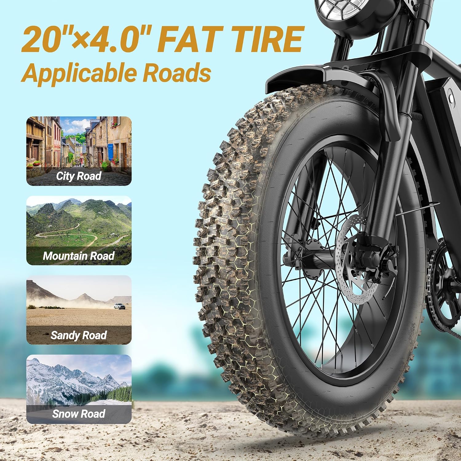 Electric ebike | Full Suspension | Peak 1500w Motor | 25/31MPH Top Speed | Range 40-70 Miles | 48V 960/748Wh Removable Battery | LED Headlights | 20/16-Inch All-Terrain Fat Tires |