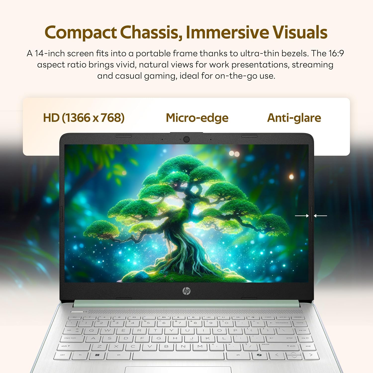 HP Flagship 14' HD Student&Business Laptop with AI Copilot, 13th Gen Intel 4-Core, 4GB RAM, 1.12TB Storage (128GB UFS + 1TB Docking Station), 1 Year Office 365, Wi-Fi 6, Win 11 S, Willow Green