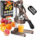 Zulay Kitchen Cast Iron Juicer - Heavy Duty Manual Juicer with Detachable Strainers for Easy Cleaning, Orange Juice Press for Citrus Fruits, Perfect for Bartenders, Juice Lovers & Health Enthusiasts