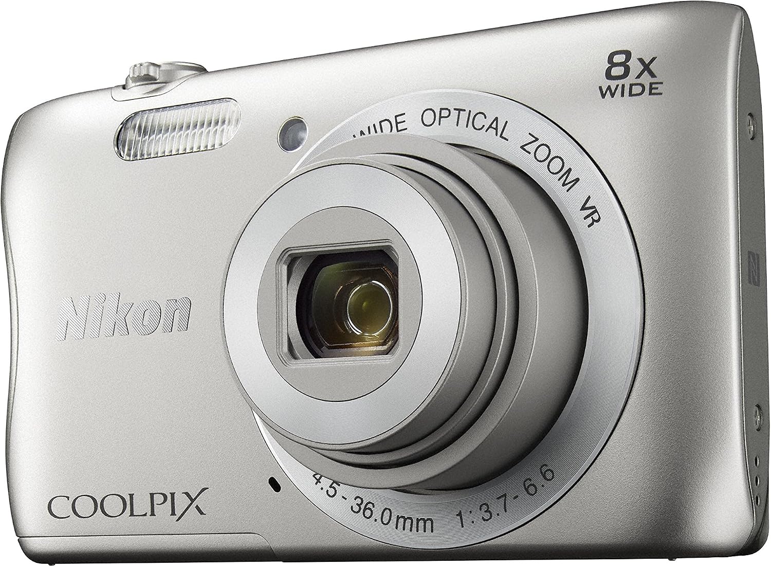 Nikon COOLPIX S3700 20MP Digital Camera with 8x Optical Zoom and Built-In Wi-Fi (Silver) (Renewed)