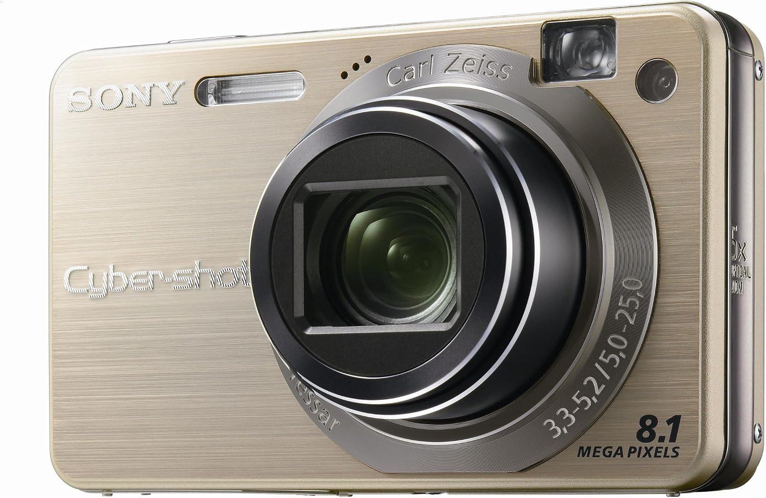 Sony Cybershot DSCW150/G 8.1MP Digital Camera with 5x Optical Zoom with Super Steady Shot (Gold)