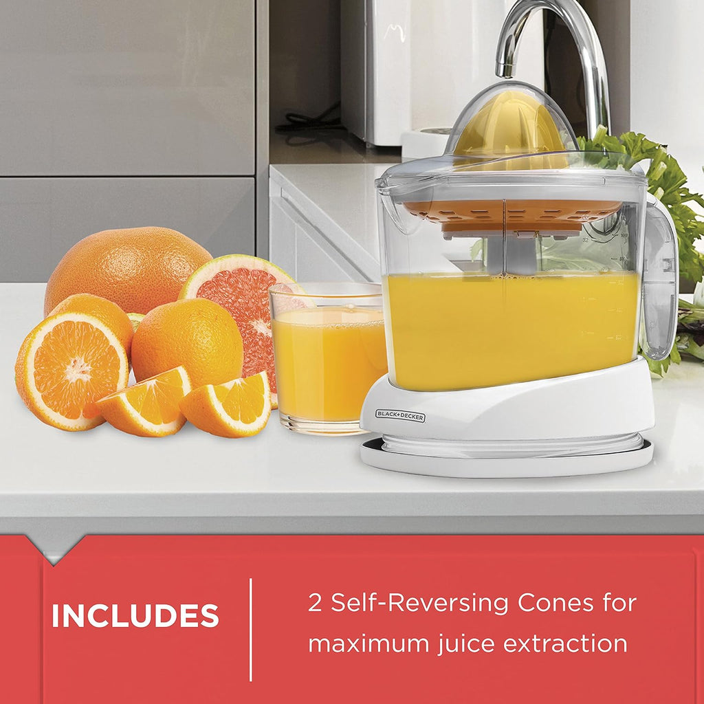 BLACK+DECKER 32oz Electric Citrus Juicer,CJ625,Pressure Activated,Adjustable Pulp Control,Dishwasher-Safe,(Pack of 4)