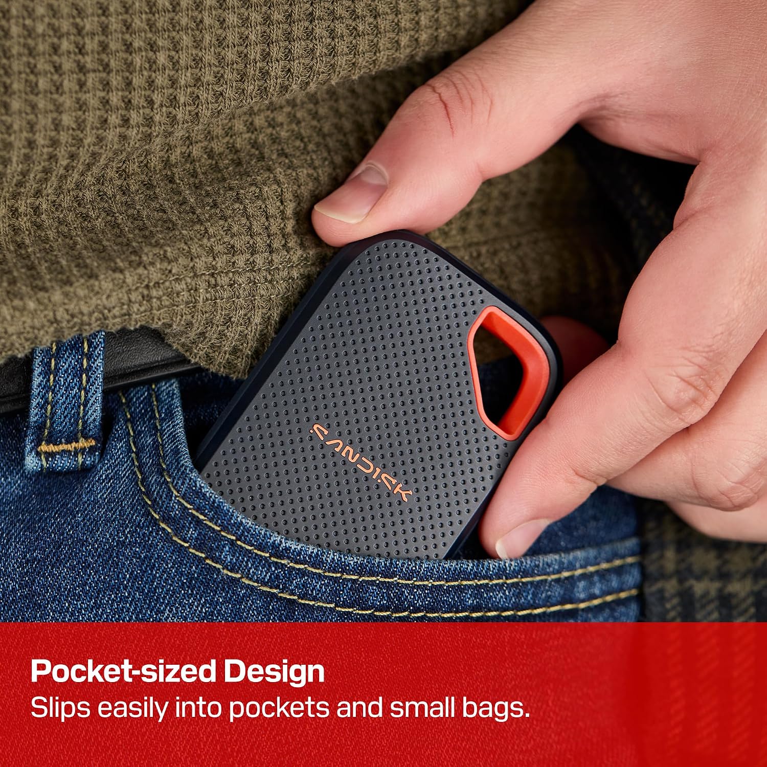SANDISK 1TB Extreme Portable SSD (New Model) - up to 2000MB/s Transfer speeds, USB Type-C connectivity, Reliable Durability - Black - SDSSDE70-1T00-G25
