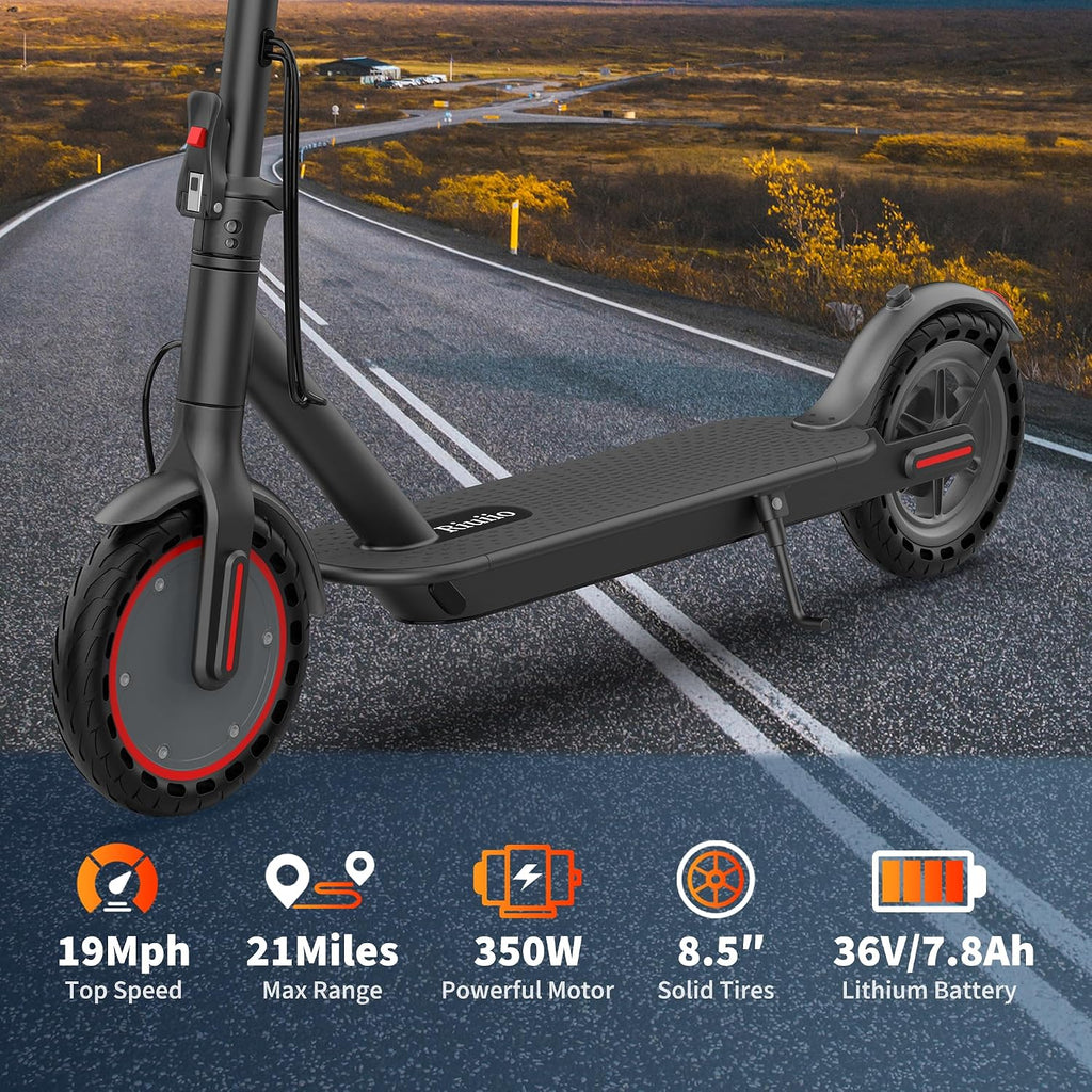 Electric Scooter, 350W-500W Motor, 19 MPH to 22MPH, 15-41 Miles Range, Dual Suspension, Dual Braking, App Control, Foldable Commuter E Scooter for Adults and Teens