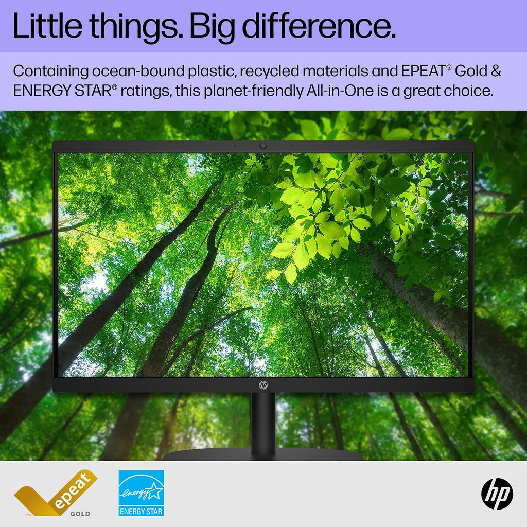 HP 22 inch All-in-One Desktop PC, FHD Display, Intel N100, 8 GB RAM, 256 GB SSD, Intel UHD Graphics, Windows 11 Home, 22-dg0020 (2024)