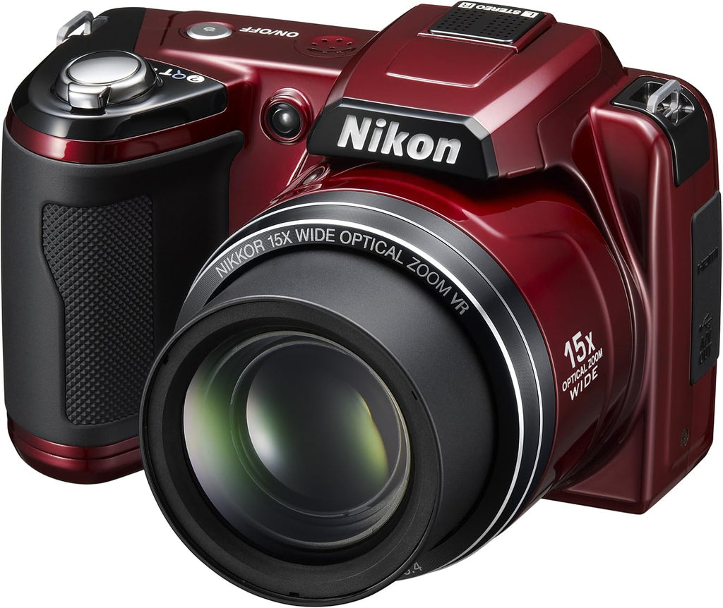 Nikon Coolpix L110 12.1MP Digital Camera with 15x Optical Vibration Reduction (VR) Zoom and 3.0-Inch LCD (Red)