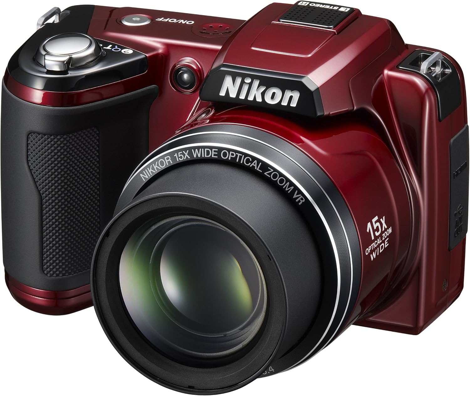 Nikon Coolpix L110 12.1MP Digital Camera with 15x Optical Vibration Reduction (VR) Zoom and 3.0-Inch LCD (Red)