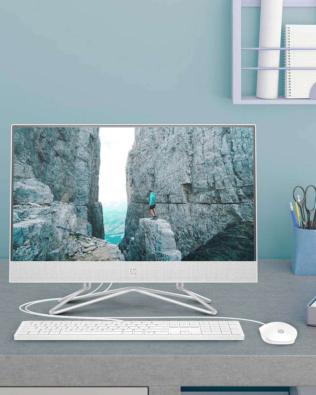 HP All-in-One Desktop PC, 11th Gen Intel Core i3-1115G4 Processor, 8 GB RAM, 512 GB SSD Storage, Full HD 23.8' Display, Windows 10 Home, Remote Work Ready, Mouse and Keyboard (24-dp1250, 2021)