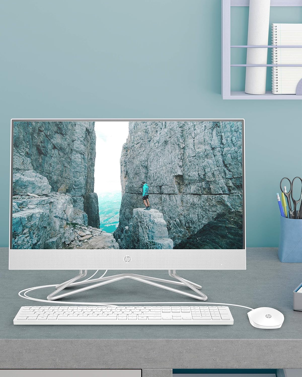 HP All-in-One Desktop PC, 11th Gen Intel Core i3-1115G4 Processor, 8 GB RAM, 512 GB SSD Storage, Full HD 23.8' Display, Windows 10 Home, Remote Work Ready, Mouse and Keyboard (24-dp1250, 2021)