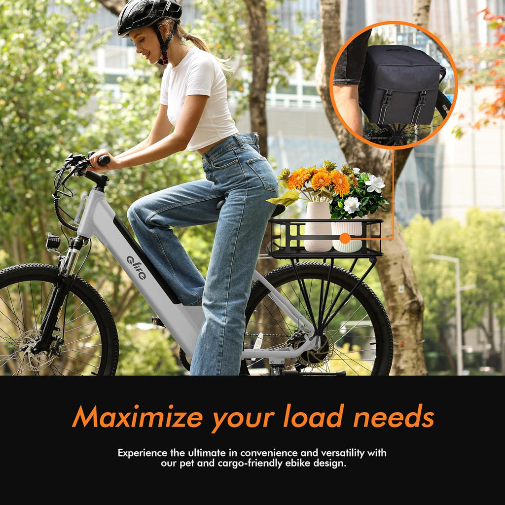 Qlife Cityone Electric Bike for Adults & Teens, Step-Through Commuter Ebike, 1000W Peak Motor, 55-Mile Range, 48V Removable Battery, 26-Inch City Tires, 7-Speed, Up to 25 MPH