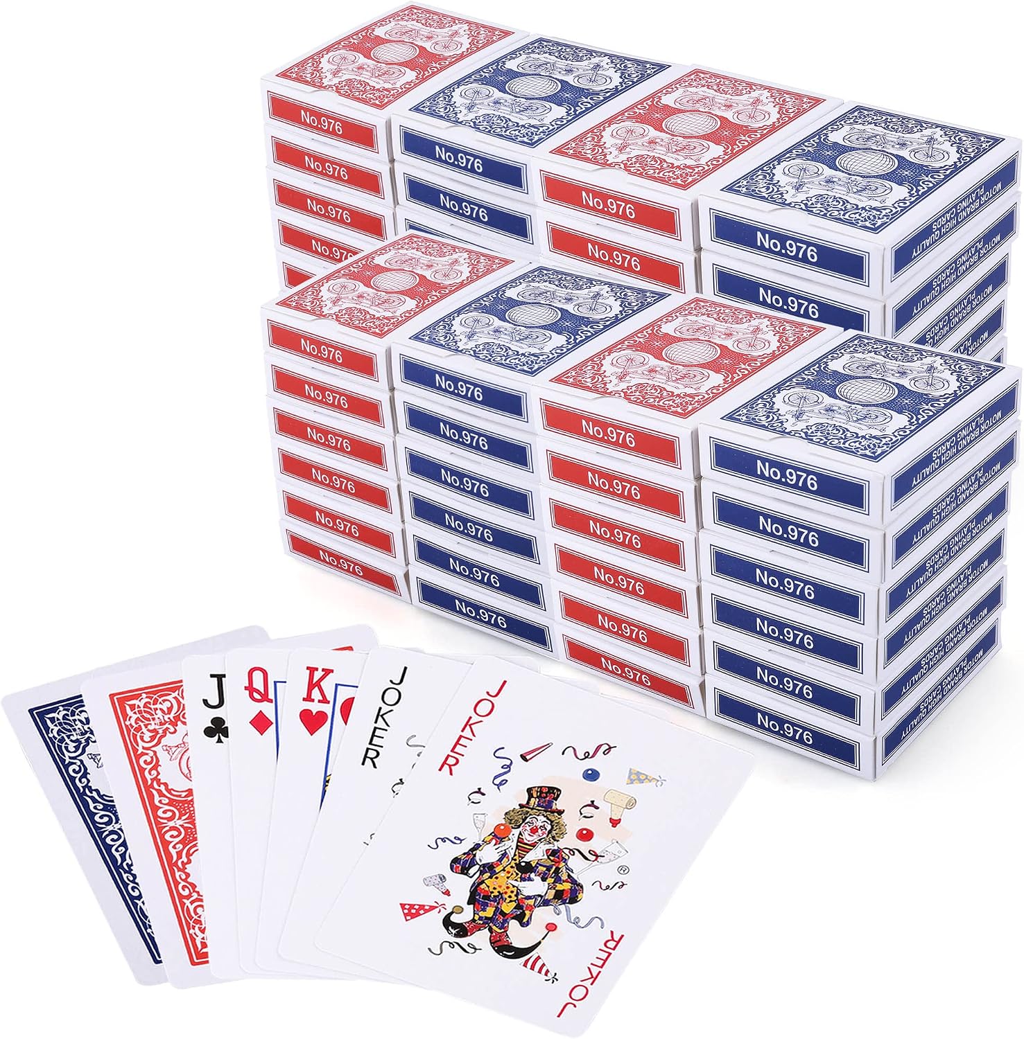 LotFancy Playing Cards Bulk, 144 Decks of Cards - 72 Blue and 72 Red, Poker Size Standard Index, for Blackjack, Euchre, Canasta Card Game, Casino Grade