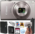 Canon PowerShot IXY 650 (ELPH 360) HS Digital Camera (Silver)+ 64GB Memory + Stabilizing Grip + Software Pack +More (Renewed)