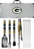NFL Siskiyou Sports Fan Shop Green Bay Packers Steel Tailgater BBQ Set w/Case 8 piece Gray