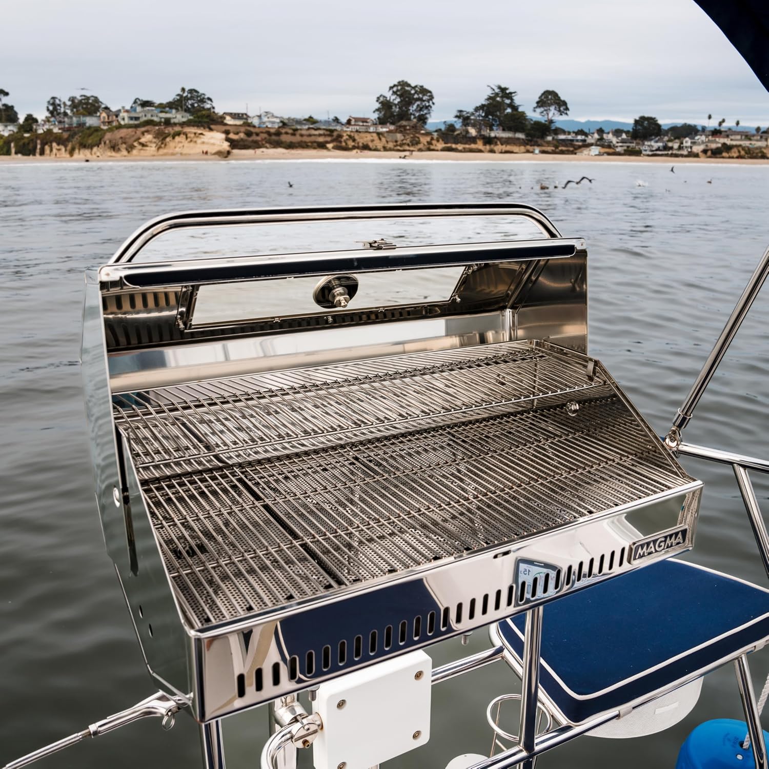 Magma A10-1225-2GS Monterey Infrared Gas Grill Large Gourmet Stainless Steel Boat BBQ Portable Marine Propane Grill for Even Cooking