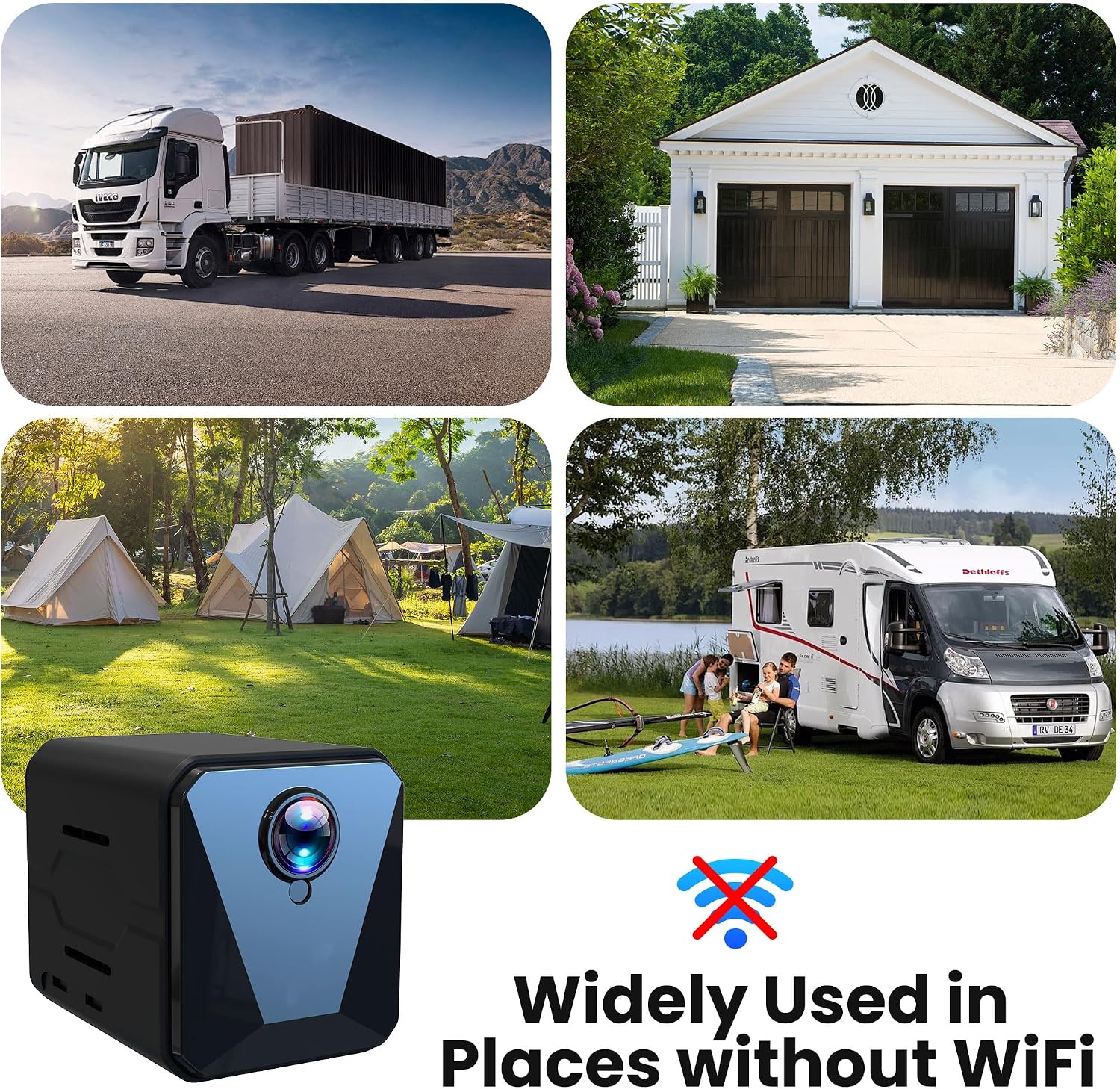 Funstorm No WiFi Security Camera-2k Cellular Security Camera-Car Security Camera with Sim Card, Wireless,Compact,Live View,Motion Detection,Clear Night Vision,for Truck/Car/Vacant House/RV
