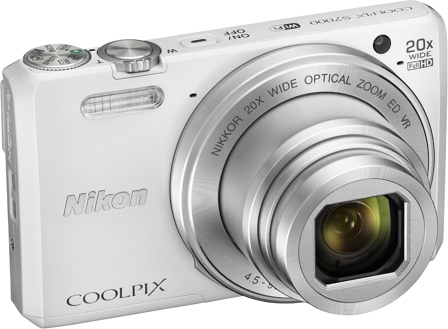 Nikon COOLPIX S7000 Digital Camera (White) - International Version (No Warranty)