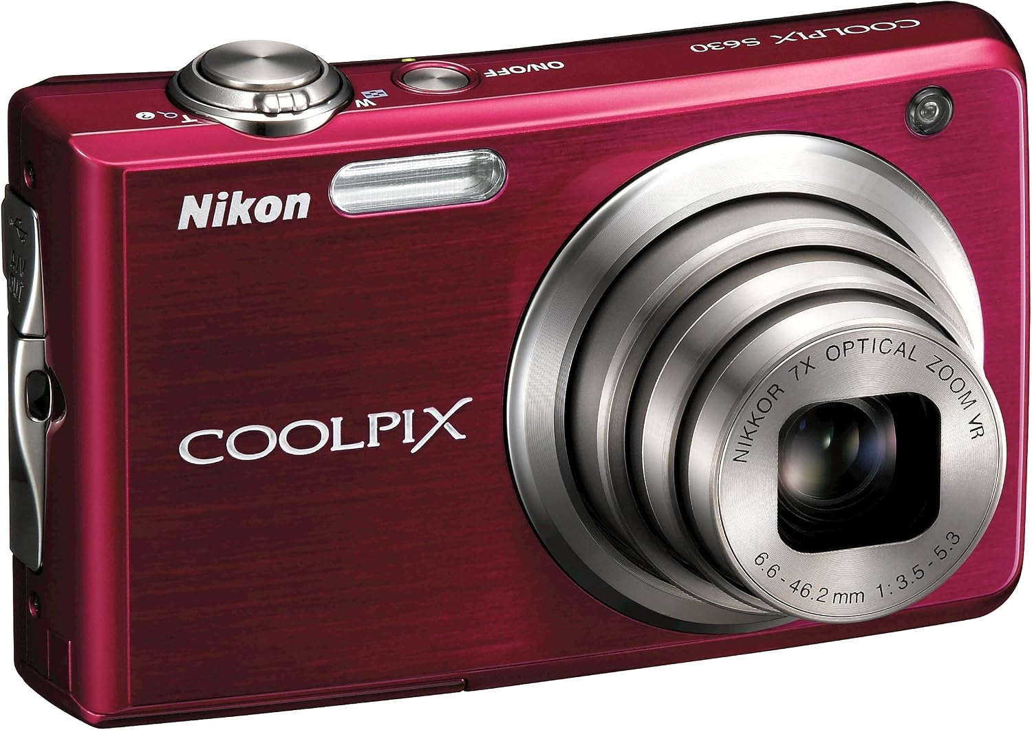 Nikon Coolpix S630 12MP Digital Camera with 7x Optical Vibration Reduction (VR) Zoom and 2.7 inch LCD (Ruby Red)