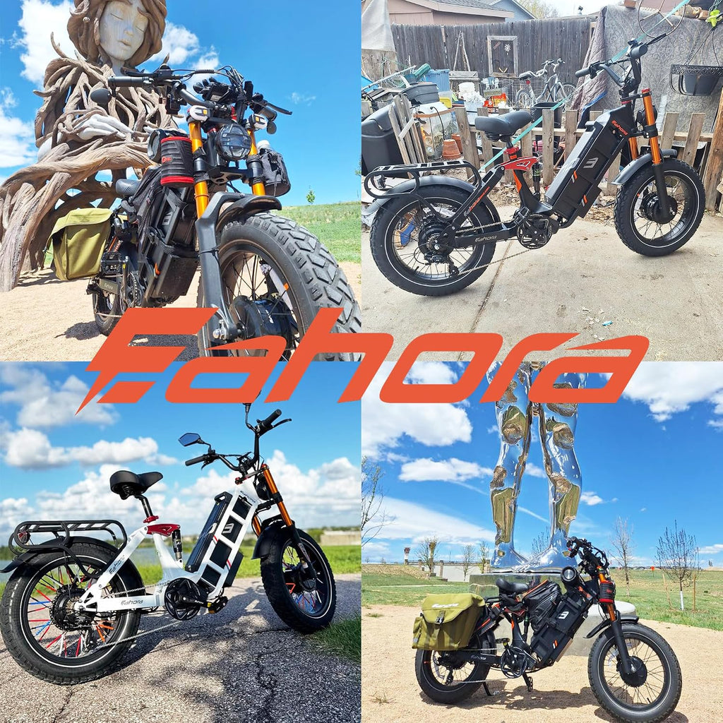 eAhora 2026 Juliet Pro 2 43-31Mph Electric Bike for Adults 5400W Dual Motor Ebike 60V/70Ah 48V/60Ah 200+Miles Long Range Electric Bicycle 20' Fat Tires Full Suspension Electric Mountain Bike