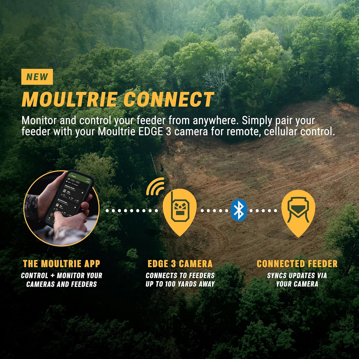 Moultrie Edge 3 Cellular Trail Camera Bundle with Flex Mount 2 – 40MP HD Photos, 1080p Video, Low-Glow Flash, GPS, Multi-Carrier Auto-Connect, Built-in Memory, 0.5s Trigger, AI Buck Detection