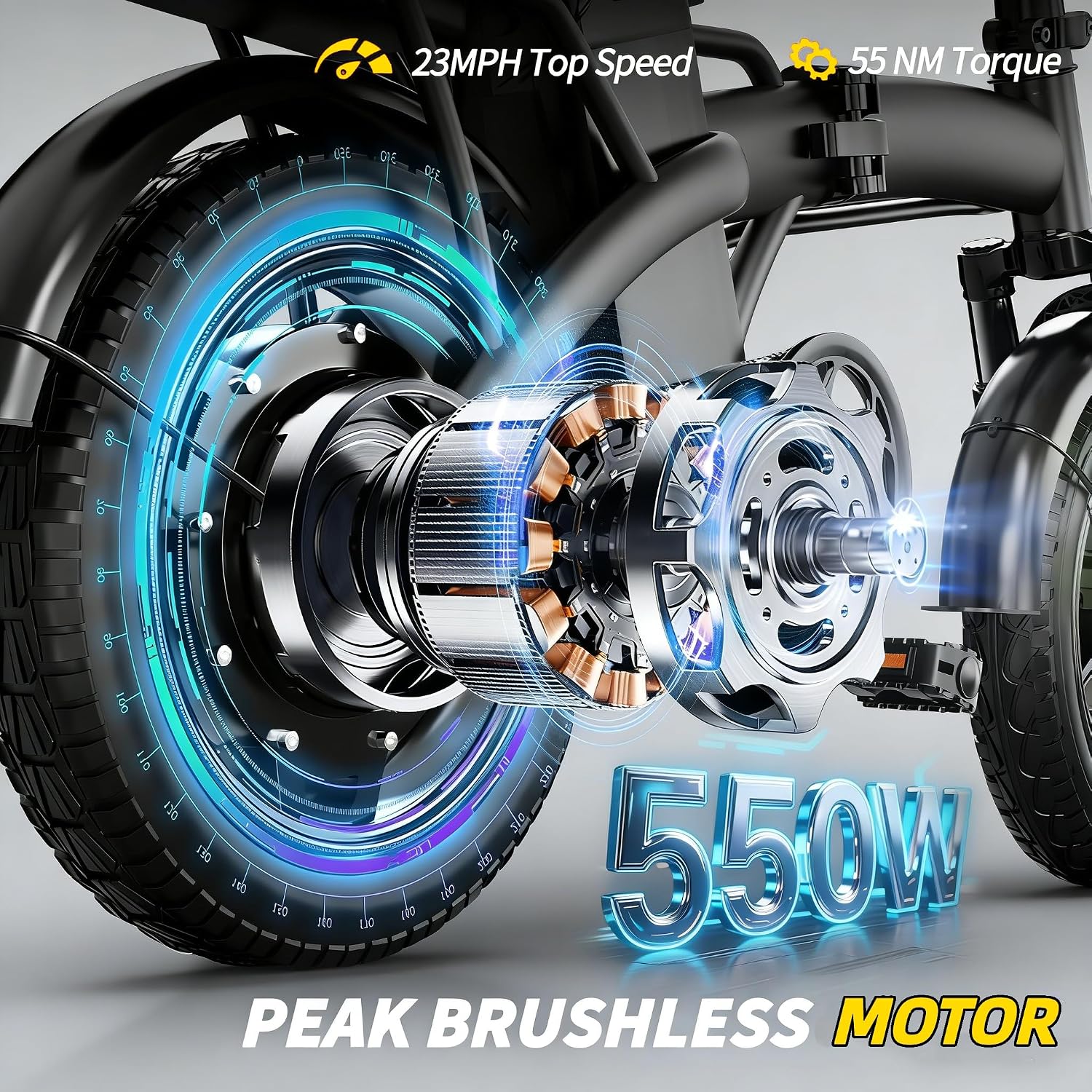 Folding Electric Bike for Adults – 48V 10.5Ah Removable Battery 35 Mile Range, Front Suspension, UL 2849 Certified, 19.88MPH, 300LB Payload, Tool-Free Fold, RV Ready Camping Mountain Off-Road Ebike