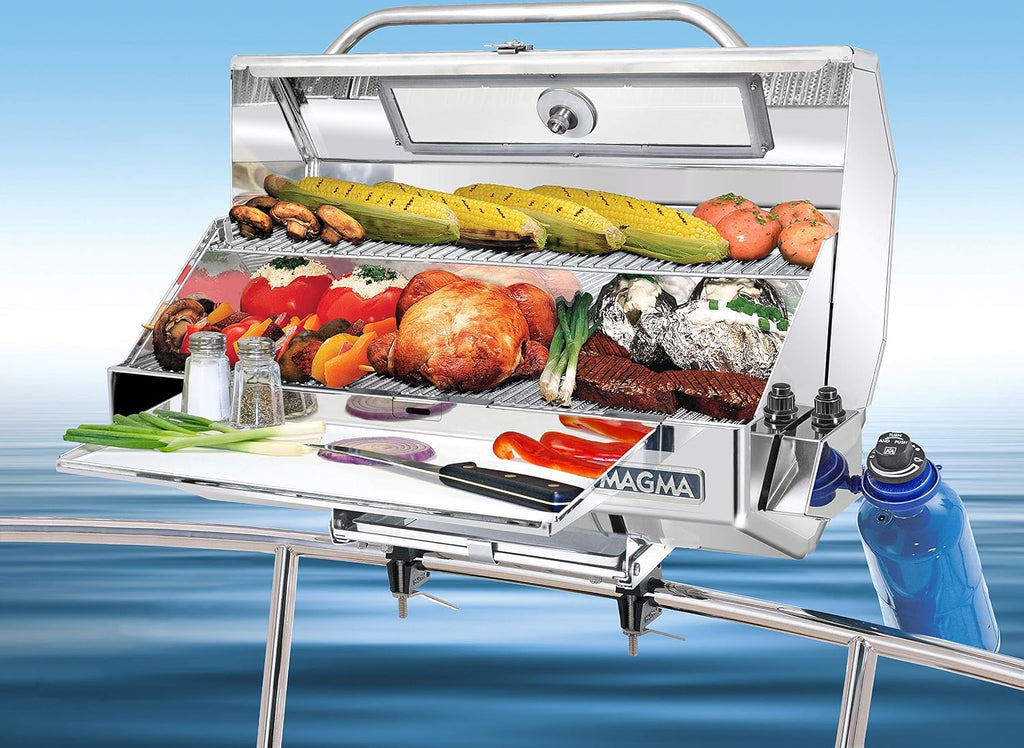 Magma A10-1225-2GS Monterey Infrared Gas Grill Large Gourmet Stainless Steel Boat BBQ Portable Marine Propane Grill for Even Cooking